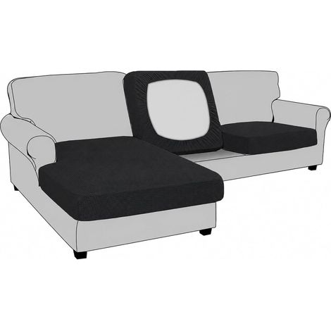 Housse de Coussin Extensible de canapé Housse de Protection pour Meubles Housse de siège de canapé Couvre pour Canapé Protege de Meubles Antipoussière (1 Place,Noir) (1/5)