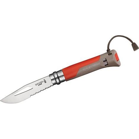 Couteau de poche Opinel N°08 Outdoor rouge acier inoxydable (1/4)