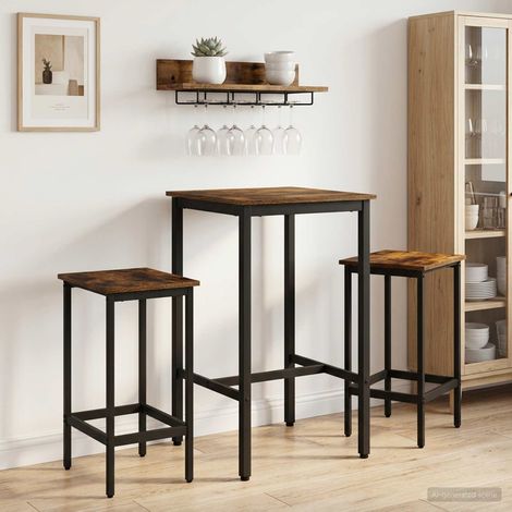vidaXL Tavolo da bar 52 x 52 x 90 cm Legno ingegnerizzato Rovere Fumo (1/5)
