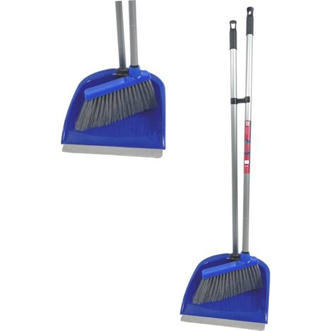 Balai et pelle à poussière à long manche Bluemotion - 80 cm - Balai d'intérieur - Bleu - Produits d'entretien - Balais / Balai et pelle à poussière - Outils de nettoyage des sols - Balai - Manche 80 c (1/5)