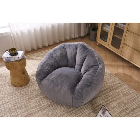 Fauteuil pouf en mousse à mémoire de forme, 98 x 98 x 60 cm, gris OKMYHOME (1/5)