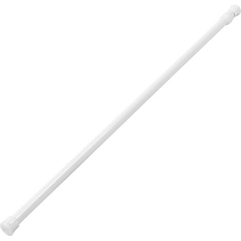 Tringle à Rideaux Télescopique Réglable 50-90cm en Acier Inoxydable Blanc Surface Lisse Multi-usages sans Perçage pour Fenêtre (1/5)