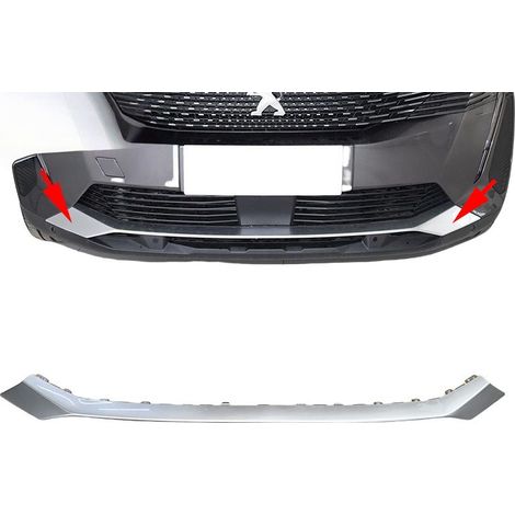 Applicable au panneau de garniture argenté du pare-chocs avant des Peugeot 4008, 5008, P84R et P87R restylées, référence YL017812YS, baguette décorative argentée, améliorant l'apparence.