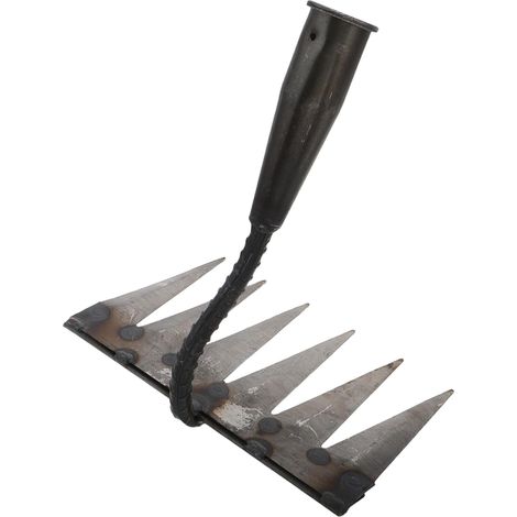 Râteau de Jardinage à 6 Dents en Acier au Carbone, Léger et Portable, pour Ameublir Le Sol, Enlever L’Herbe et Niveler la Pelouse (1/5)
