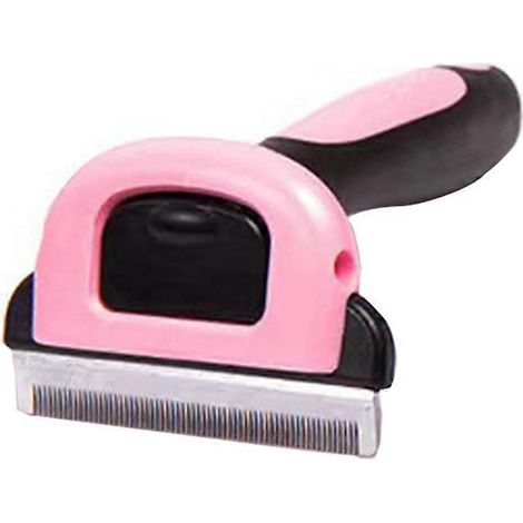 Brosse autonettoyante pour le démêlage et le sous-poil des chiens et chats à poils courts ou longs, rose (1/4)