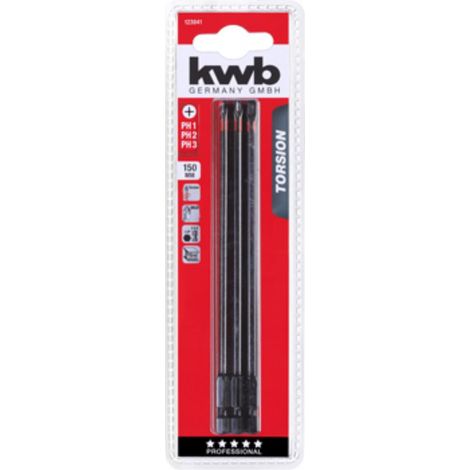Juego de puntas para destornillador kwb 123041 extra largo torsión (1/2)