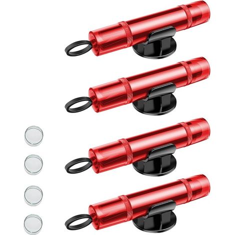 Brise-vitre - Marteau de sécurité automobile - Kit de 4 pièces - Marteau de sécurité - Marteau d'urgence - Marteau de voiture - Marteau de sécurité 2 en 1 avec coupe-ceinture - Comprend une vitre de t (1/5)