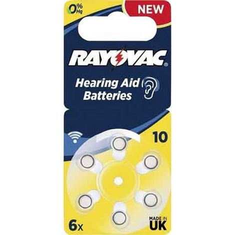 PILA PER ACUSTICA 'RAYOVAC 10' Blister 6 Pezzi Q.TA 10