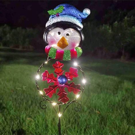 Guirlandes lumineuses de Noël pour jardin et villa, décoration extérieure, lampes à brancher au sol, nouveau kit amélioré bonhomme de neige, orignal, pingouin, lampes solaires