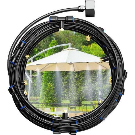 Brumisateur extérieur - MARQUE - 1 pièce - Buse en laiton - Tuyau résistant aux UV - Réduit température à 20℃ (1/4)