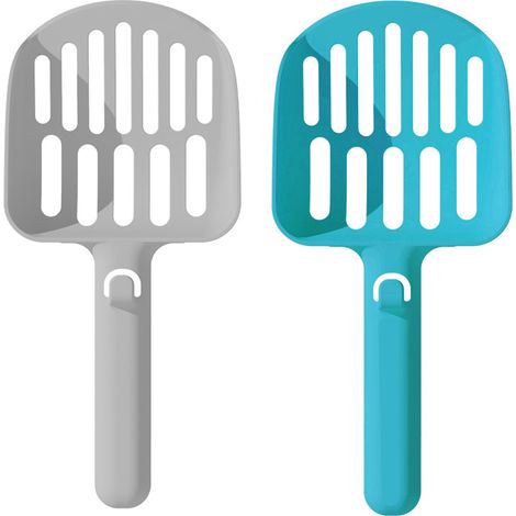 Pelle à litière en métal avec support, pelle à déjections pour chatons à tamisage rapide, support pour bacs à litière pour chats (1/5)