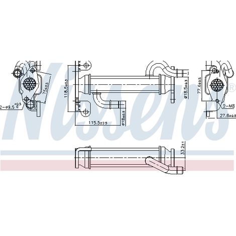 Radiateur, réaspiration des gaz d'échappement Nissens 989400 IVECO 504384188