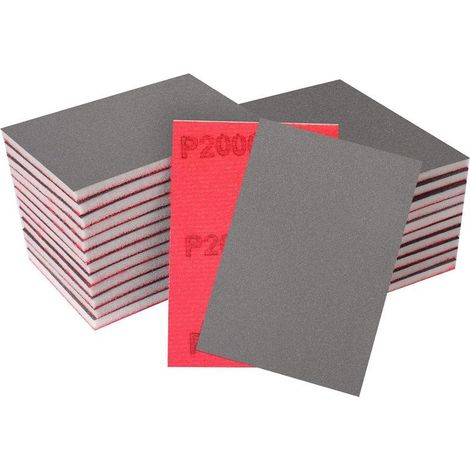 Lot de 24 éponges abrasives- grain 2000 (70 x 100 mm) - Kit de papier de verre pour ponçage à sec et à l\'eau (1/5)