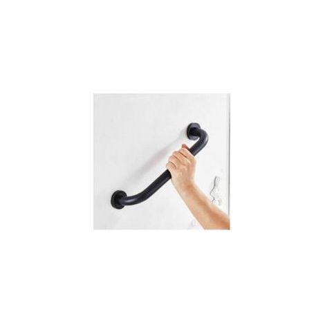 Haltegriff fürs Badezimmer, 43 cm, Wandmontage, Edelstahl, schwarzer Handtuchhalter (1/5)