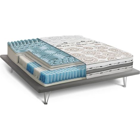 Dmora - Materasso piazza e mezza Dcapril, sfoderabile in Memory Foam e Micromolle indipendenti, 100% Made in Italy, Anti acaro e Anallergico, Cm 120x190h25
