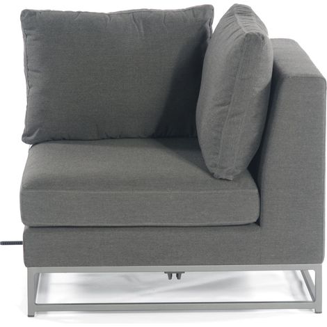 Sonnenpartner Lounge-Eckmodul Unique Aluminium mit Kissen flanell Loungesessel Sunbrella