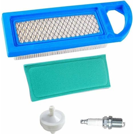 Filtro aria pre-pulito, candela, filtro carburante di ricambio compatibile con trattori Briggs & Stratton 698083, 697153, 697014, 797008 Intek da 15,5 e 17-17,5 CV. (1/4)