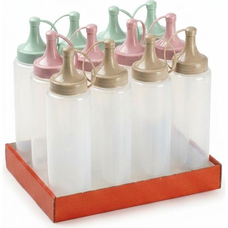 Set 12 Bottiglie Dosatrici 250 ml HEMAX / Flaconi Squeeze con Erogatore (1/4)