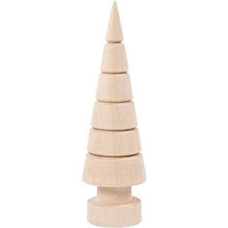 Sapin en bois - Cône pointu - 18 cm - Beige - Intérieur - Style Scandinave-Nature