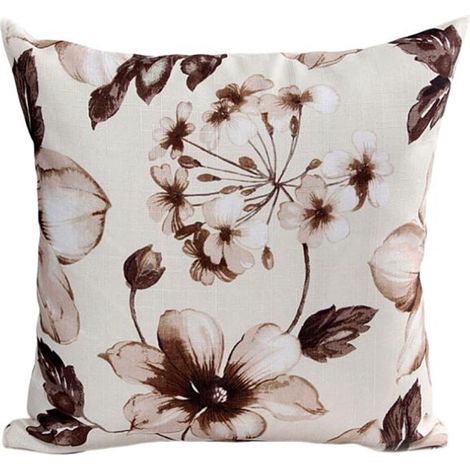 Housse De Coussin - Motif Fleurs - Pour Canapé Ou Lit - Carrée - 100 % Coton - 45 X 45 Cm - 1 Pièce (1/2)