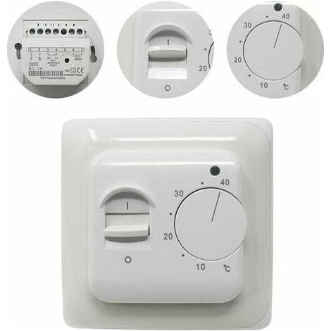 Tigrezy Thermostat de chaudière Manuel Thermostat d'ambiance Chauffage au Sol Electrique avec sonde AC 220V 16A, Régulateur de Thermostat Plancher Chauffant Mécanique [Classe énergétique A+++] (1/5)
