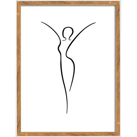 Silhouette Holzrahmen, 30x40 cm, NATUR (1/4)