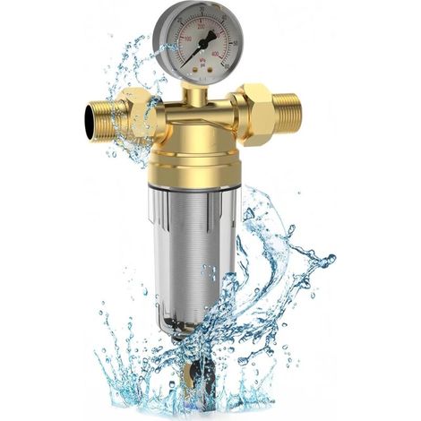 1 Filtre à eau, Laiton et Acier Inoxydable, Précision 40 μm, Débit 6t/h, Pour Maison et-DOU (1/4)