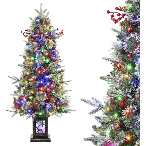 Sapin de Noël Artificiel 125 CM, avec 150 LED, Matériel PVC Arbre de Noël avec Socle en Métal Décoration de Noël (1/5)