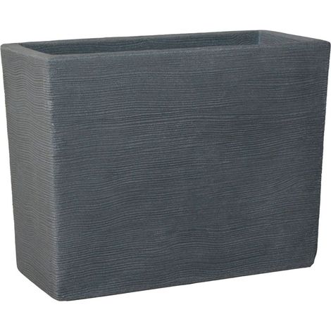 Vaso Fioriera Alta cassetta Alta Rigata Shabby Vasar h 61 cm resina - Colore: Grigio Ghisa