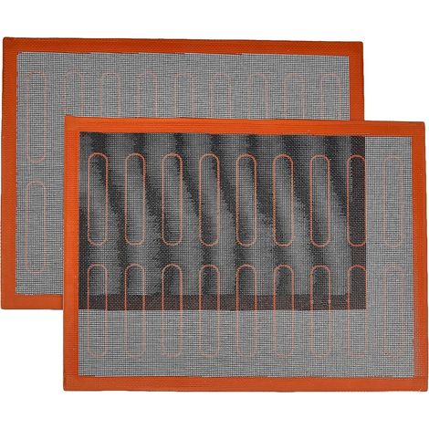 Tapetes de silicona perforados Basics para hornear, 2 piezas, rectangulares, 40 x 30 cm, antiadherentes, fáciles de limpiar, reutilizables, para pan, pasteles y galletas, negro/rojo/blanco (1/5)