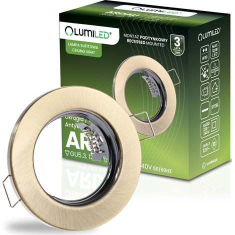 Luminaire halogène encastré rond antique GU10 MR16 ARDALI LUMILED