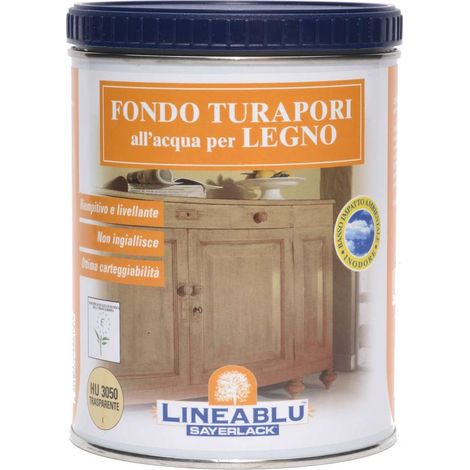 FONDO TURAPORI ALL'ACQUA PER LEGNO HU 3051 bianco ml.750 FER-59121 (1/2)