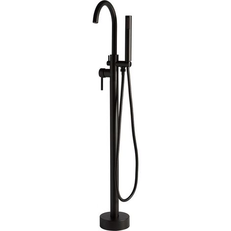 Miscelatore A Piantana Moderno Nero Opaco Per Vasca Freestanding