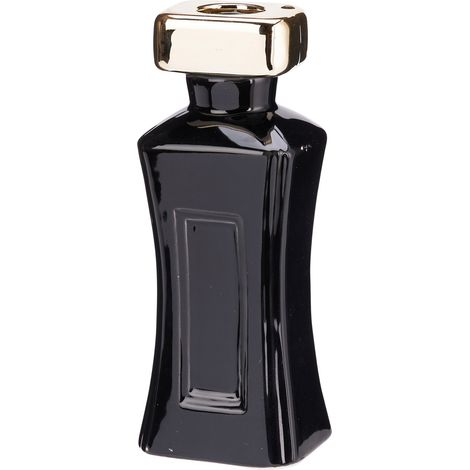 Portacandela profumo in ceramica nero per decorazione ambienti h 16 cm (1/3)
