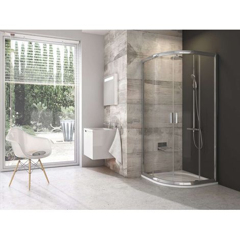 Ravak Blix - Cabina de ducha 90x90 cm, aluminio brillante/vidrio transparente 3B270C00Z1B