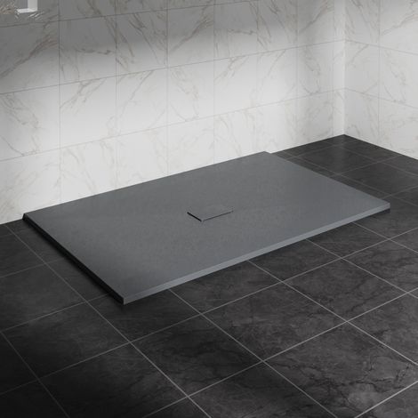 NRG 1700 x 1000mm SMC Anthracite Rectangle Slate Effect Bathroom Shower Tray