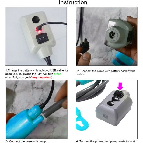 Pompe de douche de Camping en plein air, tête Rechargeable USB avec seau pliable pour randonnée et voyage (1/5)
