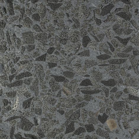 Véritable Carreau Terrazzo CRUMBLE NERO - collection TRADIZIONE 60x60 cm boîte de m2 Bouchardé - Gioia Materia