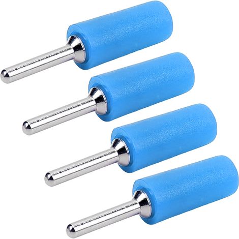 100Pcs Fiche Banane Mâle Laiton Nickelé Broche Droite à Ressort Interne Panneau J.10001 2mm Bleu (1/5)