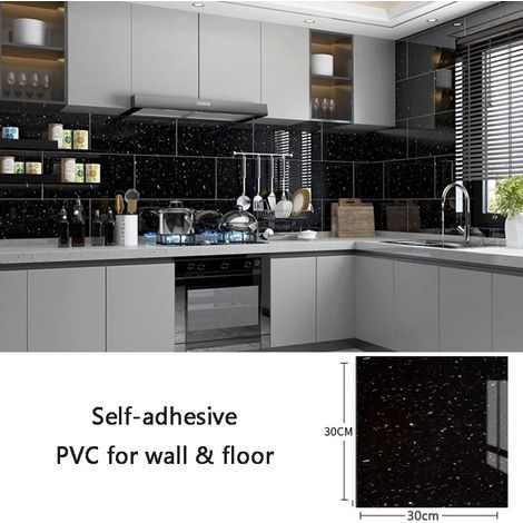 (Style 11, 10 pièces - 30x30cm) Stickers muraux en PVC, papier peint imitation carrelage céramique, imperméable, décoration de fond. (1/3)