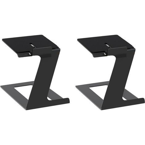Paire de supports d'enceintes de table, pour la plupart des enceintes de petite taille avec coussinet absorbant les vibrations, noir