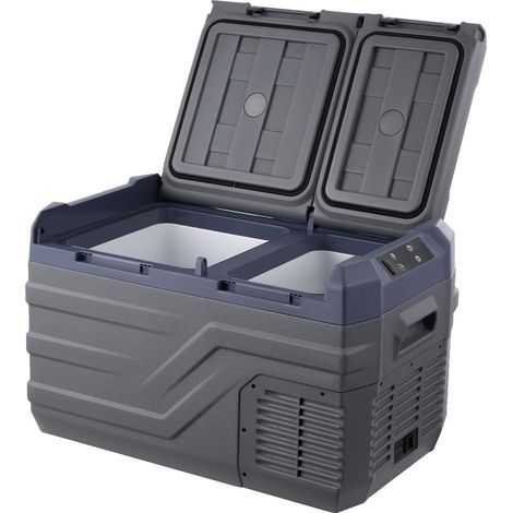 Réfrigérateur de voiture 12 volts, congélateur portable double zone 25 L, plage de température réglable de -20 °C à 20 °C, compresseur 12/24 V CC et 100-240 V CA pour le camping, les activités de plei (1/5)