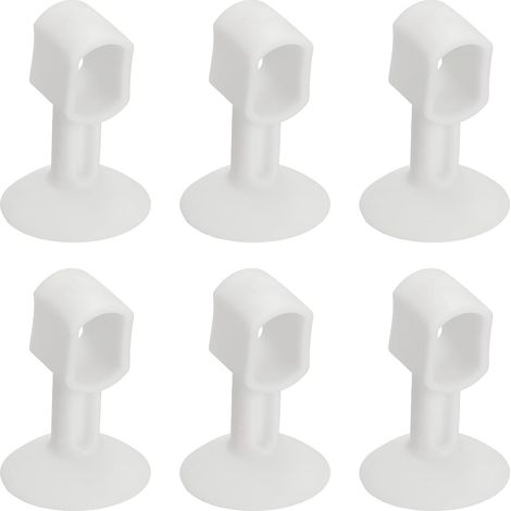 6pcs Silicone Door Stopper, Suction Cup Door Stop Wall Protector Without Drilling Shockproof Door Handle Stopper for Bedroom Bathroom Office, White 1.9x1.3 Inches (1/5)