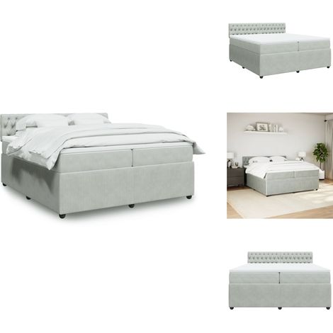Sommier à lattes de lit et matelas Gris clair 200x200cm Velours - Sommier À Lattes De Lit - Sommiers À Lattes De Lit - Lit - Meuble De Chambre À Coucher (1/5)