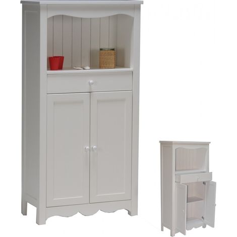 Aufbewahrungsmöbel EMMA 2 Türen + 1 Schublade / Weiß/ 77x37x153