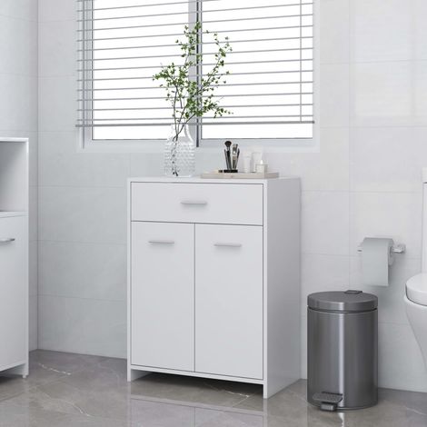 Meuble de salle de bain Armoire de salle de bain Blanc 60x33x80 cm Aggloméré (1/4)
