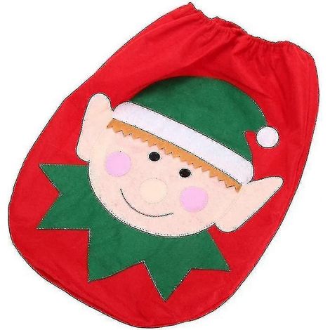 Funda para asiento de inodoro con decoración navideña Asiento de inodoro navideño Elfo de Navidad (1/4)