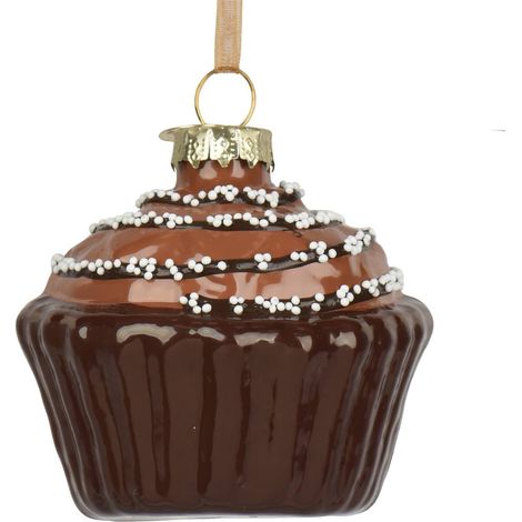 Muffin schokobraun flach 4 Reihen Streusel - Glas