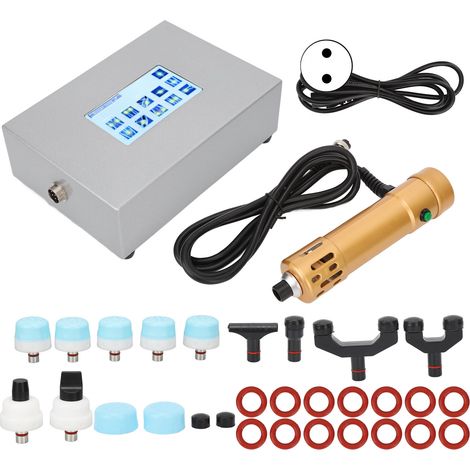 Thérapie par ondes de choc ED, appareil de massage doré avec 11 têtes, traitement des os, impulsions électriques, 100-240V, prise UE (1/5)