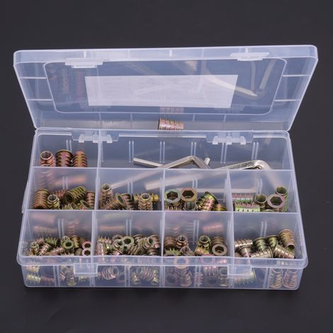 149 écrous à sertir en zinc coloré pour meubles, filetage mâle/femelle M4/M5/M6/M8 (1/5)